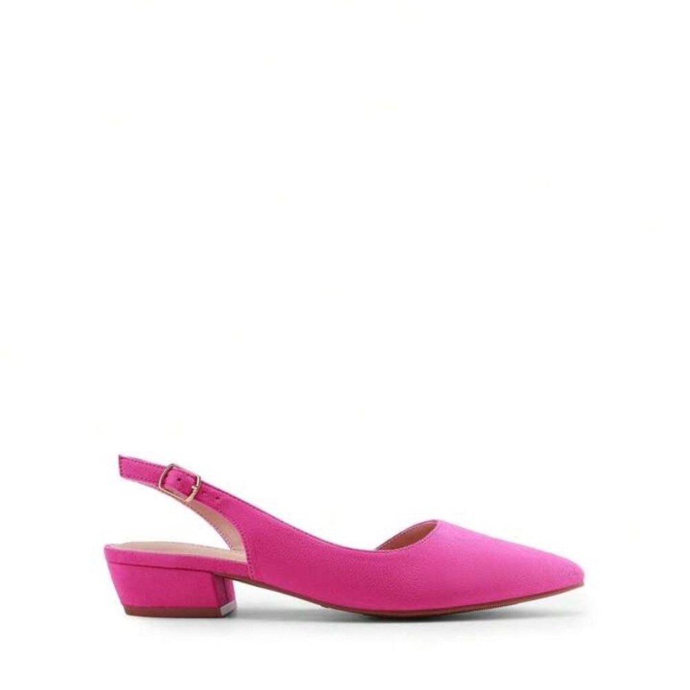 Dream Pairs Hot Pink Slingback Low Block Heel Pumps